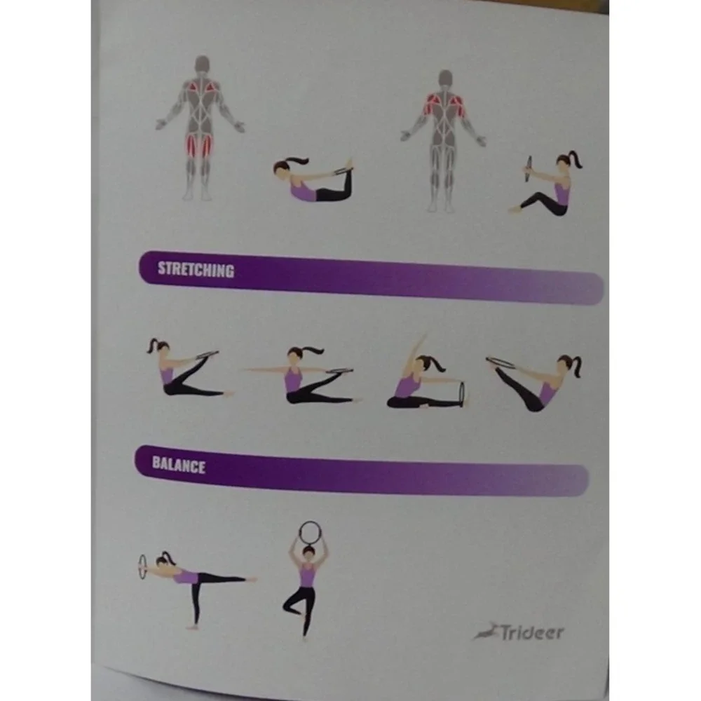 Pilates Ring  Dual Grip  Sport Yoga Fitness Exercise Black and Purple #030